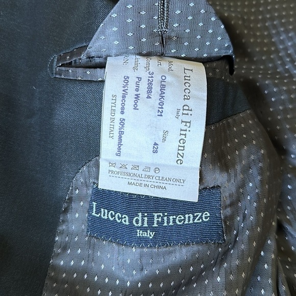 Lucca di Firenze Super 140s wool gray Italian fine cloth suit jacket blazer 42s - Picture 2 of 11